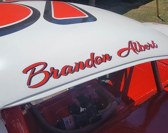 Custom Name Decal, Race Car Name Bar, Custom Decal, Outdoor, Motorsport Decals, Customizable, Personalizable, Race Team Decals, Driver Decal