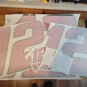 Custom Racing Numbers, Bundle of 3, Vinyl Stickers, Motorsports, Racing, Motorsport Teams, Customizable, Outdoor, Gift Idea