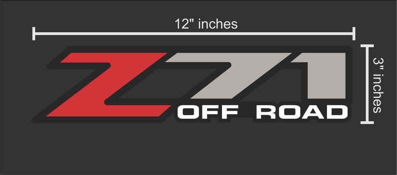 thumbnail image 2 of Oracal Gray & Red Z71 Off-Road Decal Set For 1997-1999 Chevy Silverado / GMC Truck - 4" X 15" 2 of 5