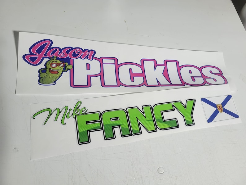 Custom Name Decal, Race Car Name Bar, Custom Decal, Outdoor, Motorsport