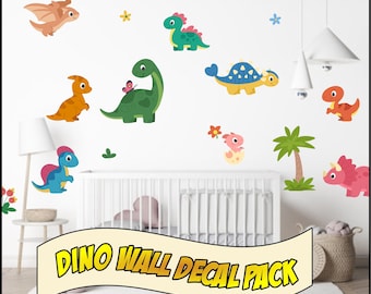 kids Dinosaur wall decal packs / Nursery Decor / Boys Room / Dinosaurs / Nursery Wall Decor