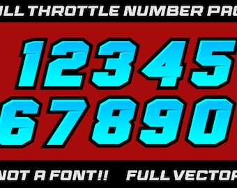 Race Car Racing Team Numbers Set Automobile Motorcycle Kart Dirt Track ...