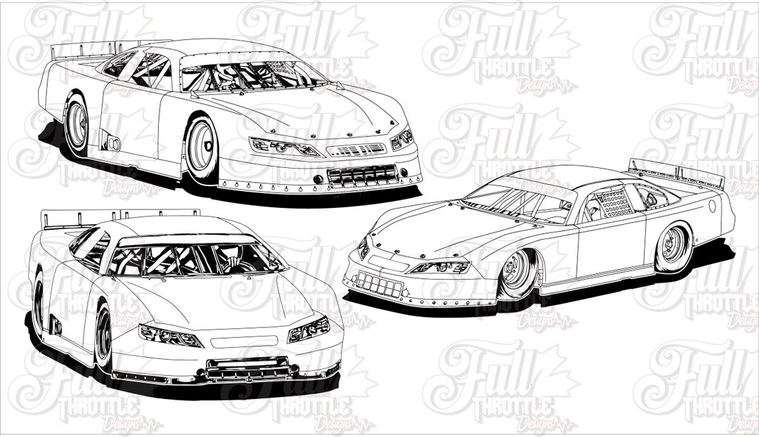Latemodel Race Car Files, PDF, Vector File, Graphic Design Tools Etsy