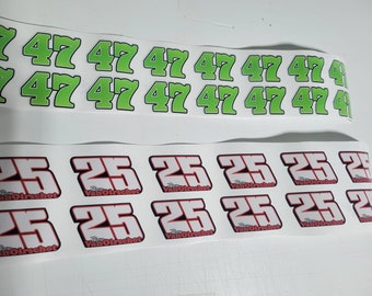 Racing Numbers Customizable Decals, Rim Decals, Motorsports Decals, Racing Stickers, Personalized, Custom Decal, Outdoor, Tool Decal, Garage