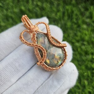 Spectrolite Labradorite Pendant Copper Wrapped Pendant Multi Labradorite Gemstone Pendant Copper Wire Necklace Handmade Pendant Gift For Him