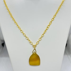 Handmade Yellow Onyx Necklace | Natural Gemstone Pendant | Solar Chakra Healing Jewelry | Boho Style Gift for Her | Gold Chain Necklace