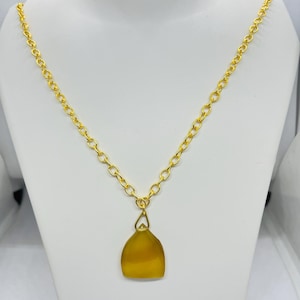Yellow Onyx Necklace | Natural Gemstone Pendant for Positivity Energy | Handmade Healing Jewelry | Unique Spiritual Gift for Men & Women