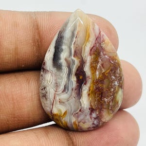 Crazy Lace Agate Pear Shape Cabochon Beautiful Top Grade Quality 100% Natural Loose Gemstone For Making Jewelry 36 Ct. 36X26X6 MM