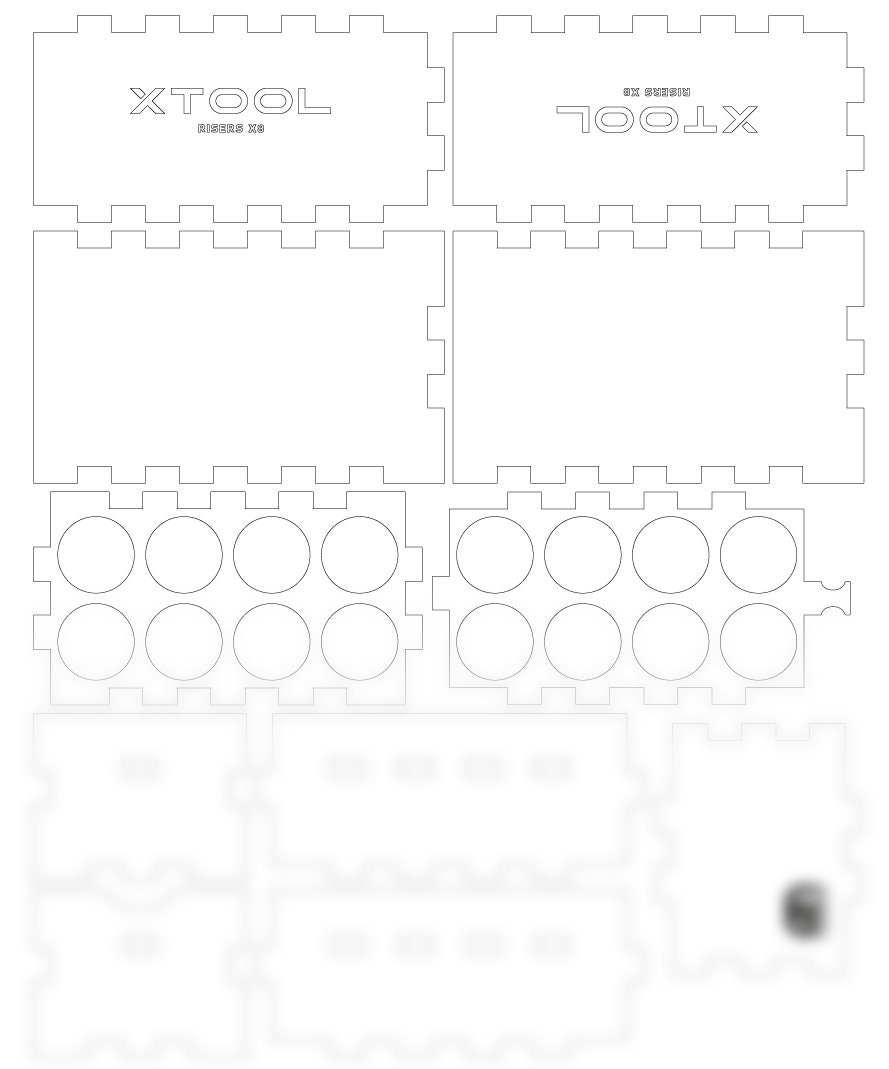 SVG Vector Design To Create A Storage Box For The Xtool D1 pro Risers svg-vector-design-to-create-a-storage-box-for-the-xtool-d1-pro-risers