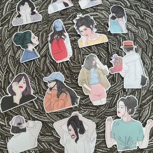 Retro Cartoon Girl Stickers