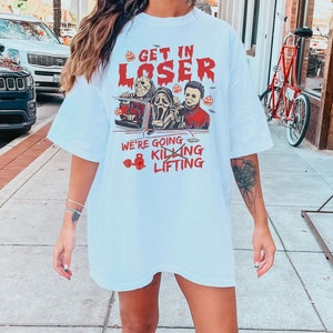 Camiseta de gimnasio con estampado de película de terror de Halloween / Camiseta vintage de levantamiento de pesas