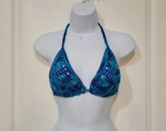 Top bikini all'uncinetto fatto a mano, bralette all'uncinetto, reggiseno all'uncinetto, top alla caviglia