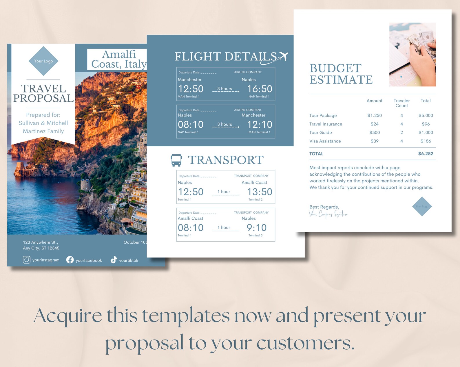 Travel Agent Proposal Travel Proposal Template Business Trip Etsy