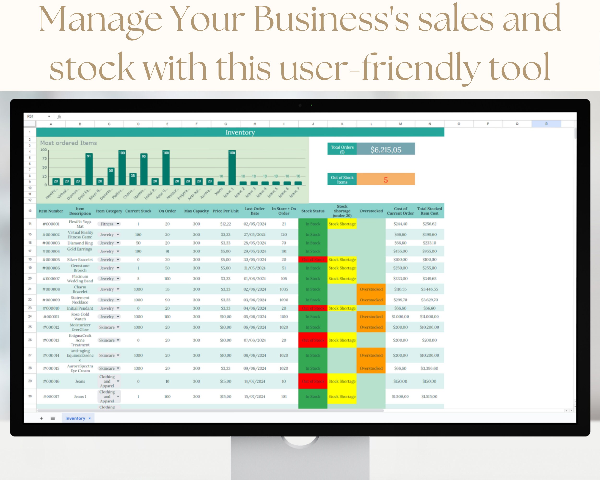 Inventory Tracker Google Sheets Inventory Spreadsheet Product Inventory ...