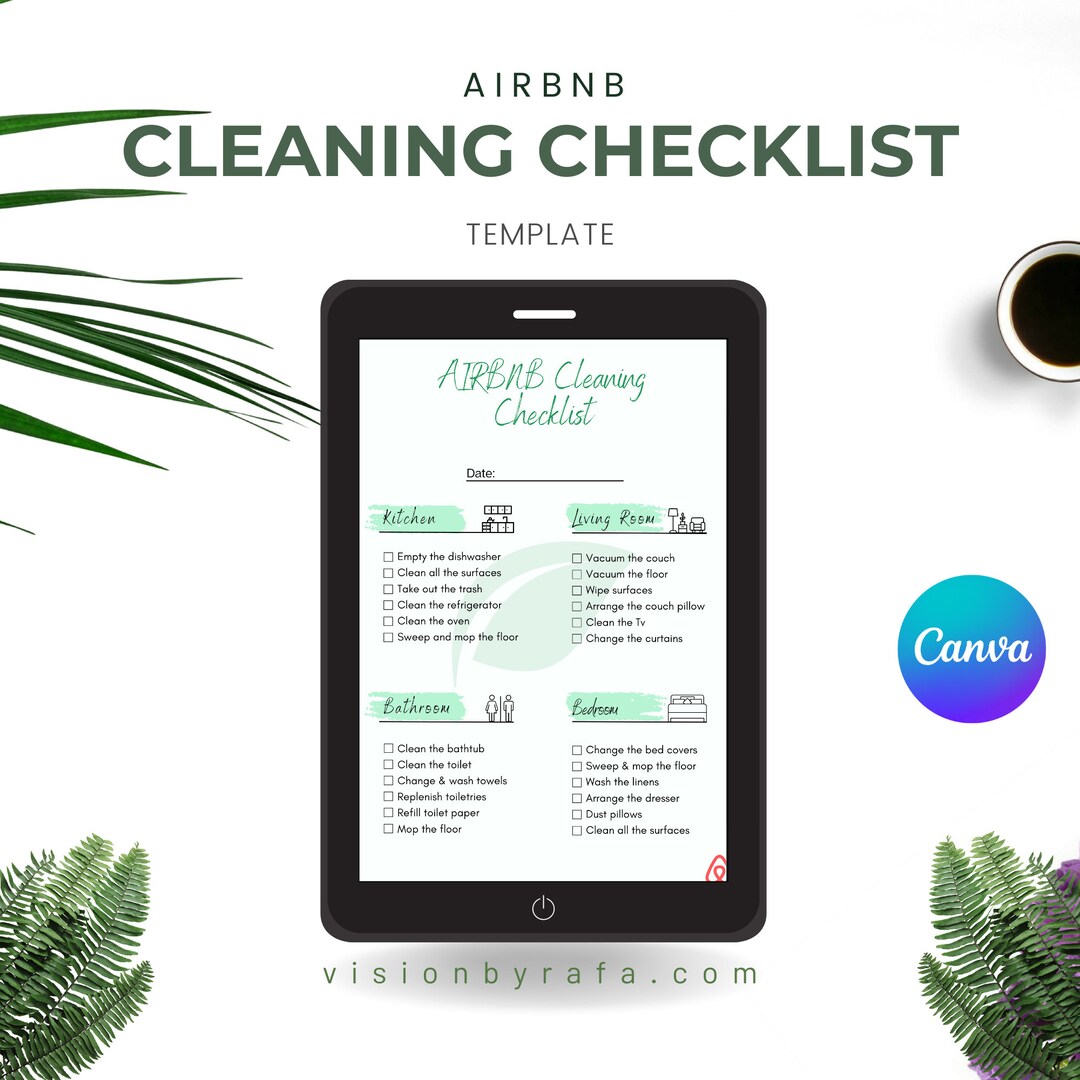 Airbnb Cleaning Checklist Printable Template Canva Editable Rental Airbnb Cleaning Checklist Printable Template Canva Editable Rental