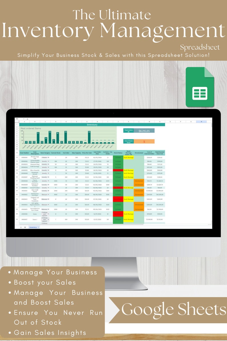 Inventory Tracker Google Sheets Inventory Spreadsheet Product Inventory ...