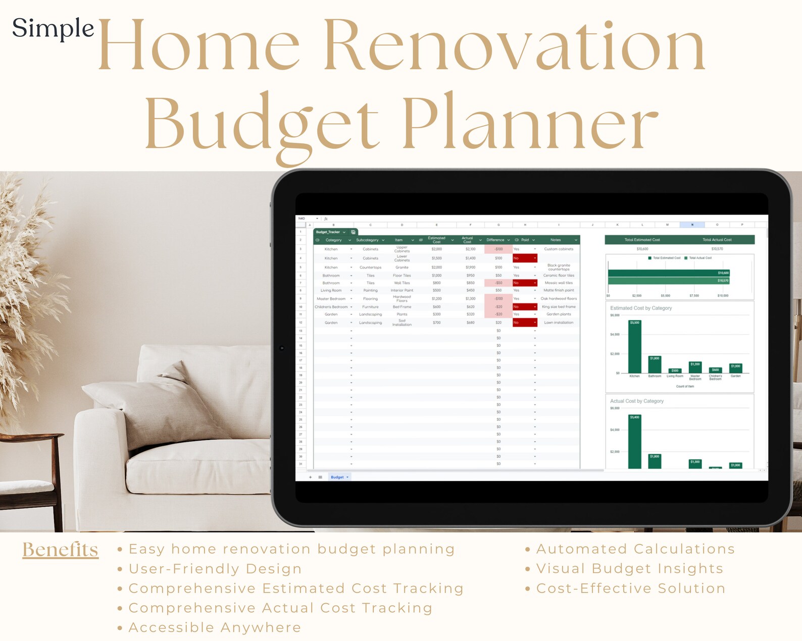 Illustration of Apartment Renovation Budget Planner