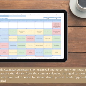 Image showcasing Social Media Planner Template Content Calendar Google Sheets Content ...