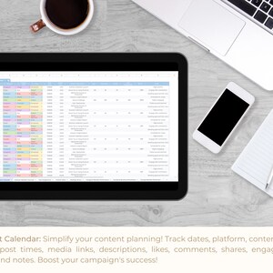 Image showcasing Social Media Planner Template Content Calendar Google Sheets Content ...