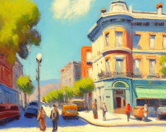 San Francisco Impressionism, Hayes Valley digital painting by Camille Pissarro