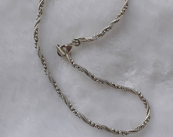 Vintage sterling silver 925 Italy twisted rope design bracelet 9"
