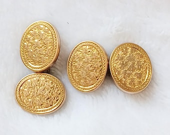 Vintage Edwardian engraved oval chain link cufflinks