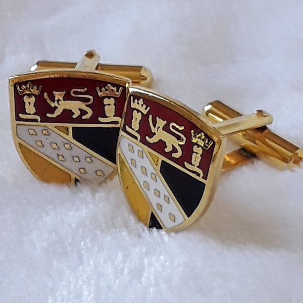 Vintage coat of arms cufflinks stamped W England