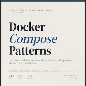 Docker Compose Patterns PDF | Hot Reload, Healthchecks, Volumes, Networking | Dev Environment Reference for Backend Developers