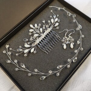 Crystal Bridal Hair Comb: Silver Wedding Hair Jewelry