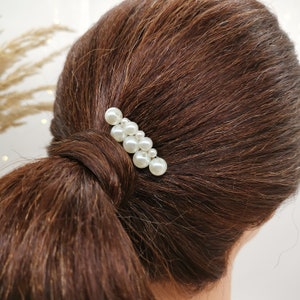 Pearl Hair comb, White Pearl Hair Piece, Bridal Pearl Hair Comb, Pearl Hair Piece for Wedding