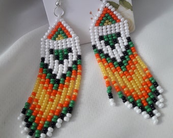 Beaded Colorful Boho Earrings Long