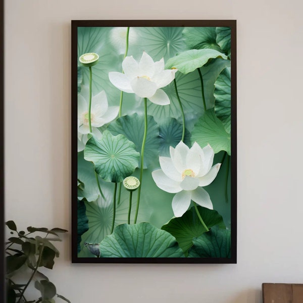 Japanische Blumen als digitaler Posterdruck, Japan Poster Kunstdruck als Wand deko, für Wohnzimmer, Küche und andere Räume #PH1344