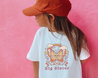 Big Sister Baby Announcement T-Shirt Pregnancy Reveal Gift For New Sibling Promoted To Big Sister 2024 Shirt for Big Sister Gender Reveal