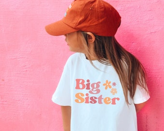 Big Sister Baby Announcement T-Shirt Pregnancy Reveal Gift For New Sibling Promoted To Big Sister 2024 Shirt for Big Sister Gender Reveal