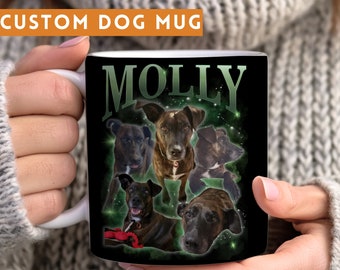 Custom Dog Mug With Bootleg Retro Design For Dog Lover Pet Portrait Dog Memorial Custom Gift For Dog Birthday Golden Retriever Mum Gift