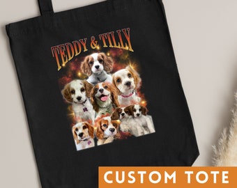 Custom Tote Bag Gift For Dog Lover Funny Shoulder Bag For Pet Owner Custom Cat Mum Dad Reusable Bag For Mum Birthday Gift