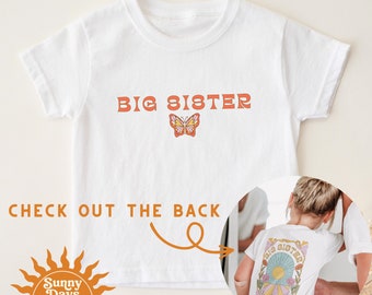 Big Sister Baby Announcement T-Shirt Pregnancy Reveal Gift For New Sibling Promoted To Big Sister 2024 Shirt for Big Sister Gender Reveal