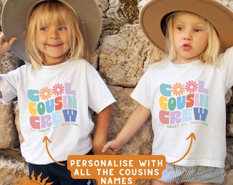 Personalised Cool Cousin Crew Shirt For Matching Family Outfit For Easter Kids Gift For Christmas Stocking Filler Cousin Squad Pyjamas