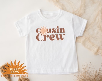 Cousin Crew Boho T-Shirt Gift For New to Cousin Crew Matching Family Reunion T-Shirt Gifts For Cousin Squad Pregnancy Announcement T-Shirt