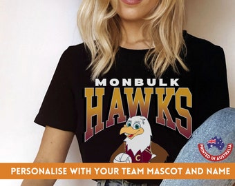 Custom Sport Team Mascot T-Shirt For ALF Club Member Matching Tee Custom Netball Mascot Varsity Jersey Volleyball Basketball Game Day Shirt