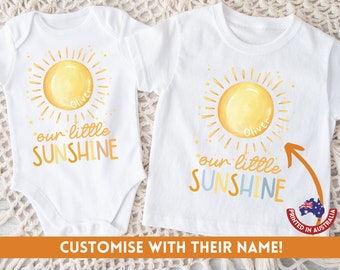 First Birthday Shirt For Our Little Sunshine 1st Birthday Party Custom One Bodysuit 1st Cake Smash Romper First Trip Around The Sun Theme