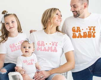 Groovy One First Birthday Girl Matching Groovy Mum and Dad Family Shirts For One Groovy Girl Birthday Outfit For First Birthday Party Gift