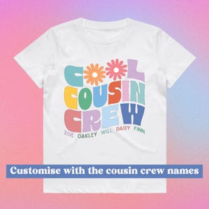 Personalised Cool Cousin Crew Shirt For Matching Family Outfit For Easter Kids Gift For Christmas Stocking Filler Cousin Squad Pyjamas