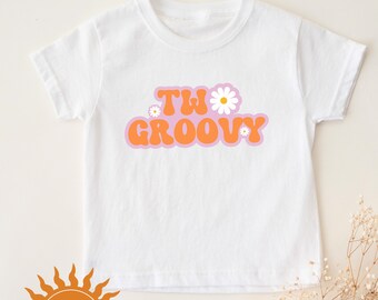 Two Groovy Second Birthday Girl Party Theme Shirt For Two Groovy Birthday Outfit For 2nd Birthday Party Gift Granddaughter One Groovy Girl