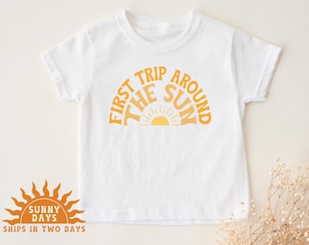 First Birthday Outfit For First Lap Around The Sun Party Theme Shirt For 1st Birthday Keepsake Onesie for First Birthday Cake Smash Outfit