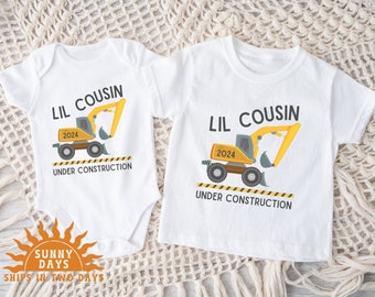 Cousin Crew Under Construction T-Shirt For New to Cousin Crew Family Reunion Cousin Digger Outfits Cousin Squad Pregnancy Announcement
