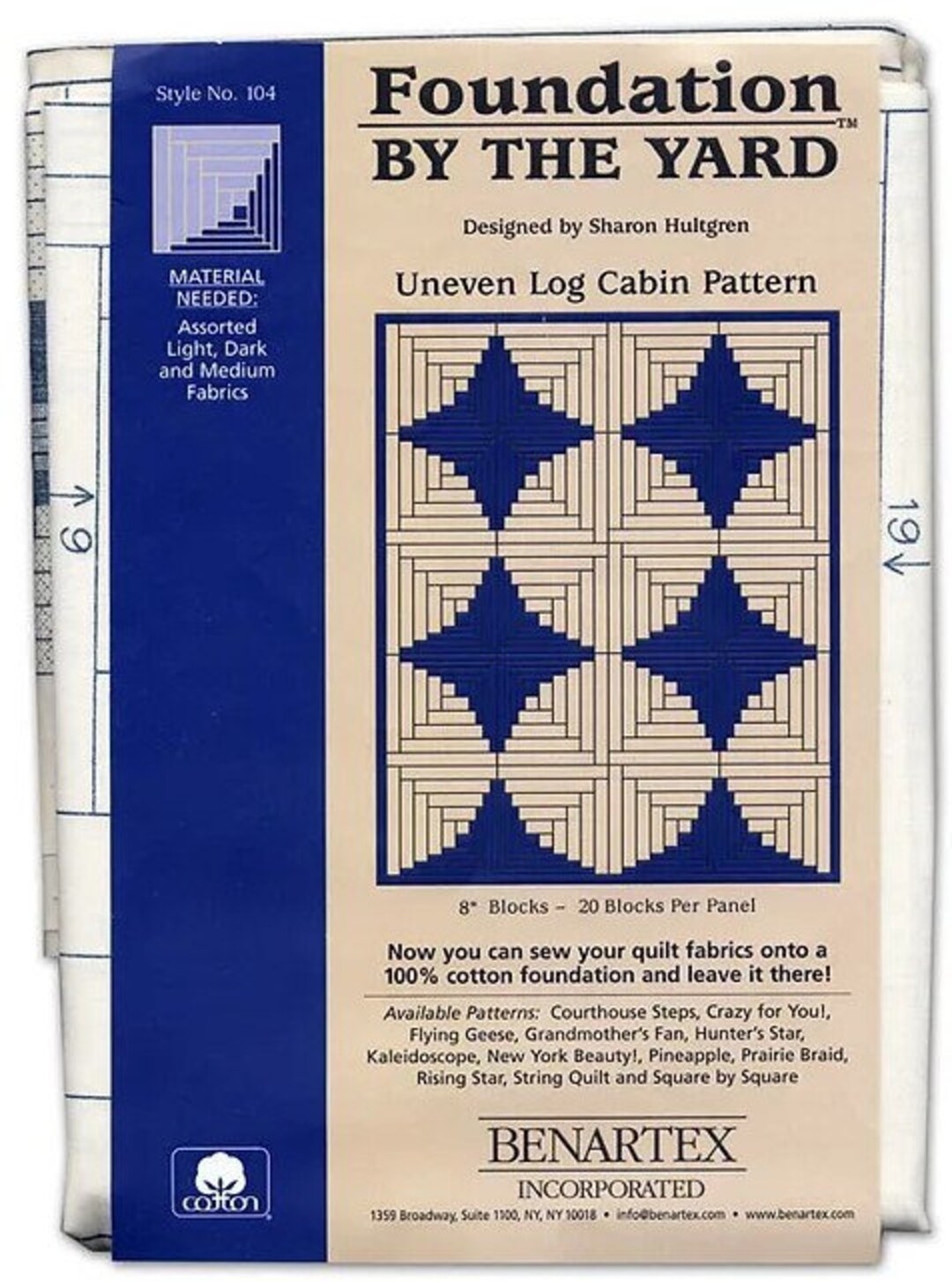 Foundation by the Yard Uneven Log Cabin Pattern Benartex - Etsy