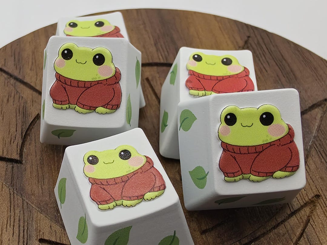 Cute Cozy Frog Keycap – Mechanical Keyboard Accessory - Etsy