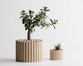 3D Printed Planter - Modern Indoor Plant Pot, Minimalist Flower Pot, Decorative Planter for Houseplants, Unique Home Decor Gift
