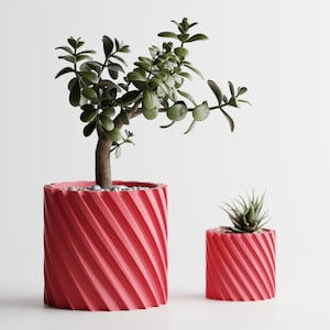Spiral Pot – Vaso da pianta moderno con texture | Stampato in 3D | Eco-sostenibile | Misure personalizzabili